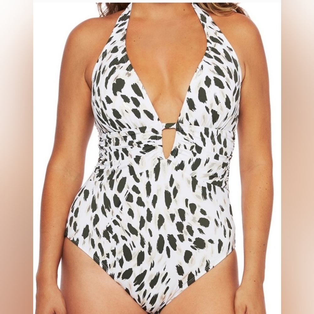 La Blanca Monochrome Halter Swimsuit